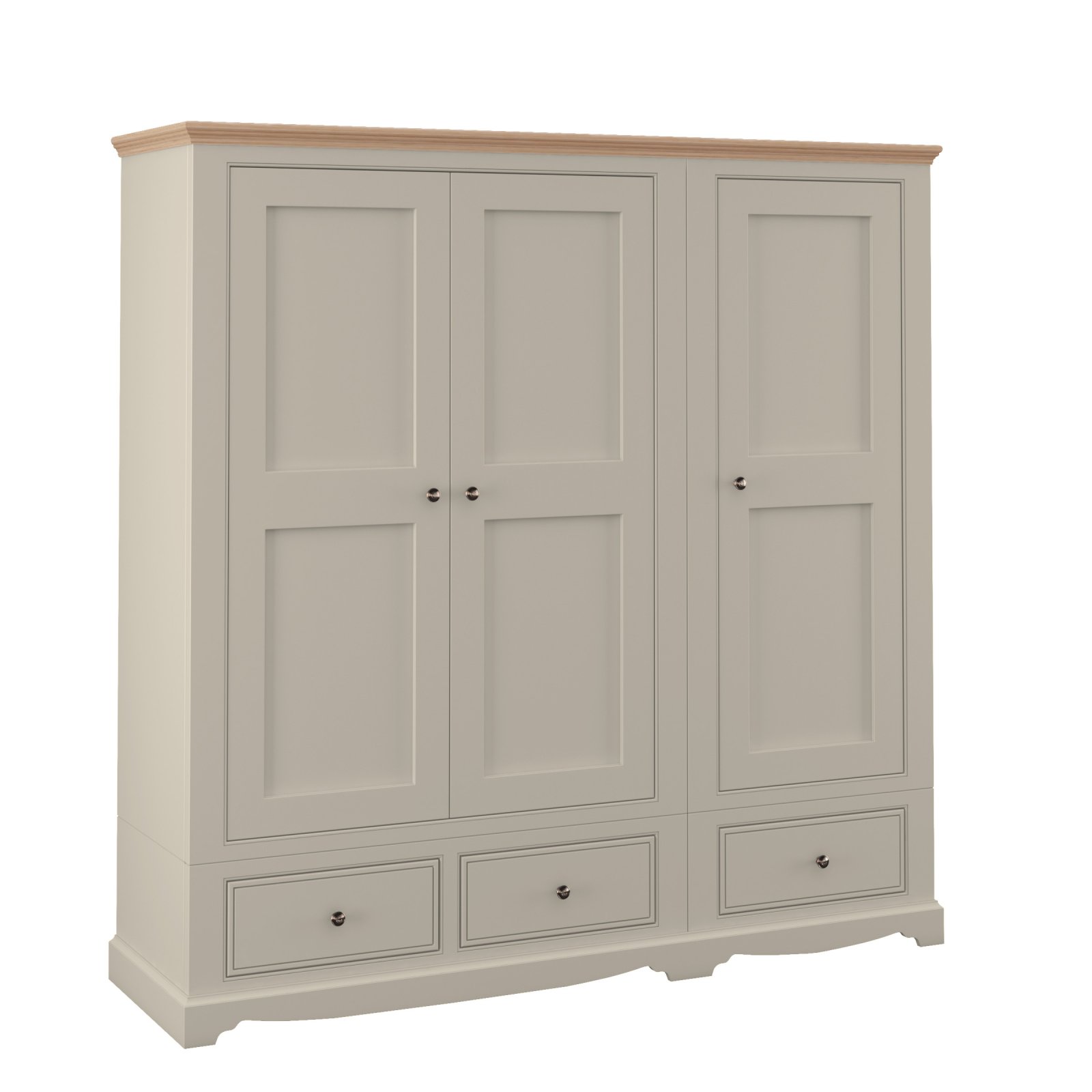 3 Door Robe Stacker Louis 3 Door Wardrobe with 3 Drawers | Painted Furniture Co