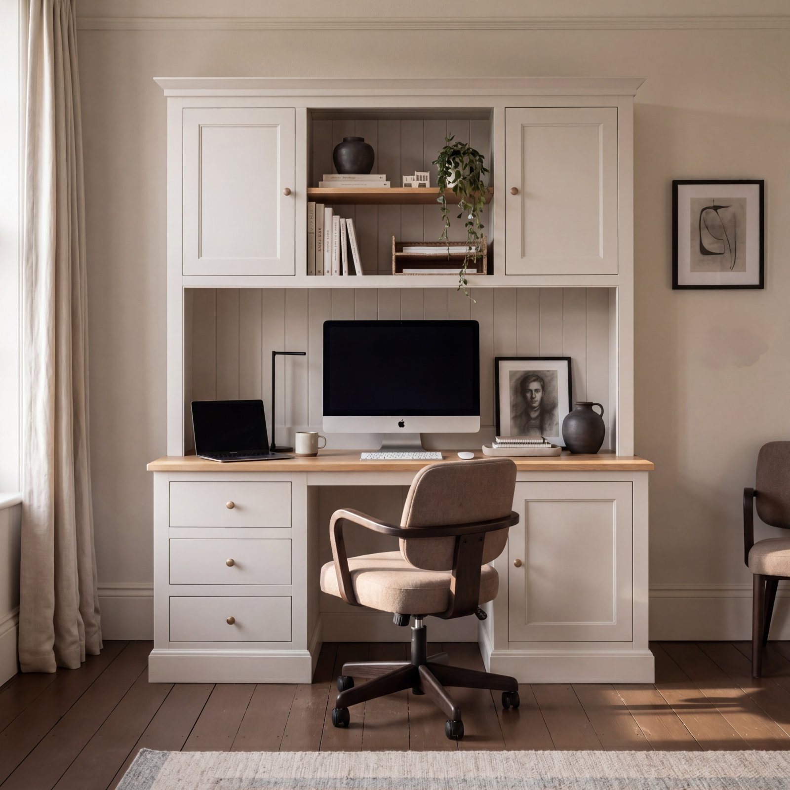 Amberley Home Office Desk with Storage Hutch | Painted Furniture Co