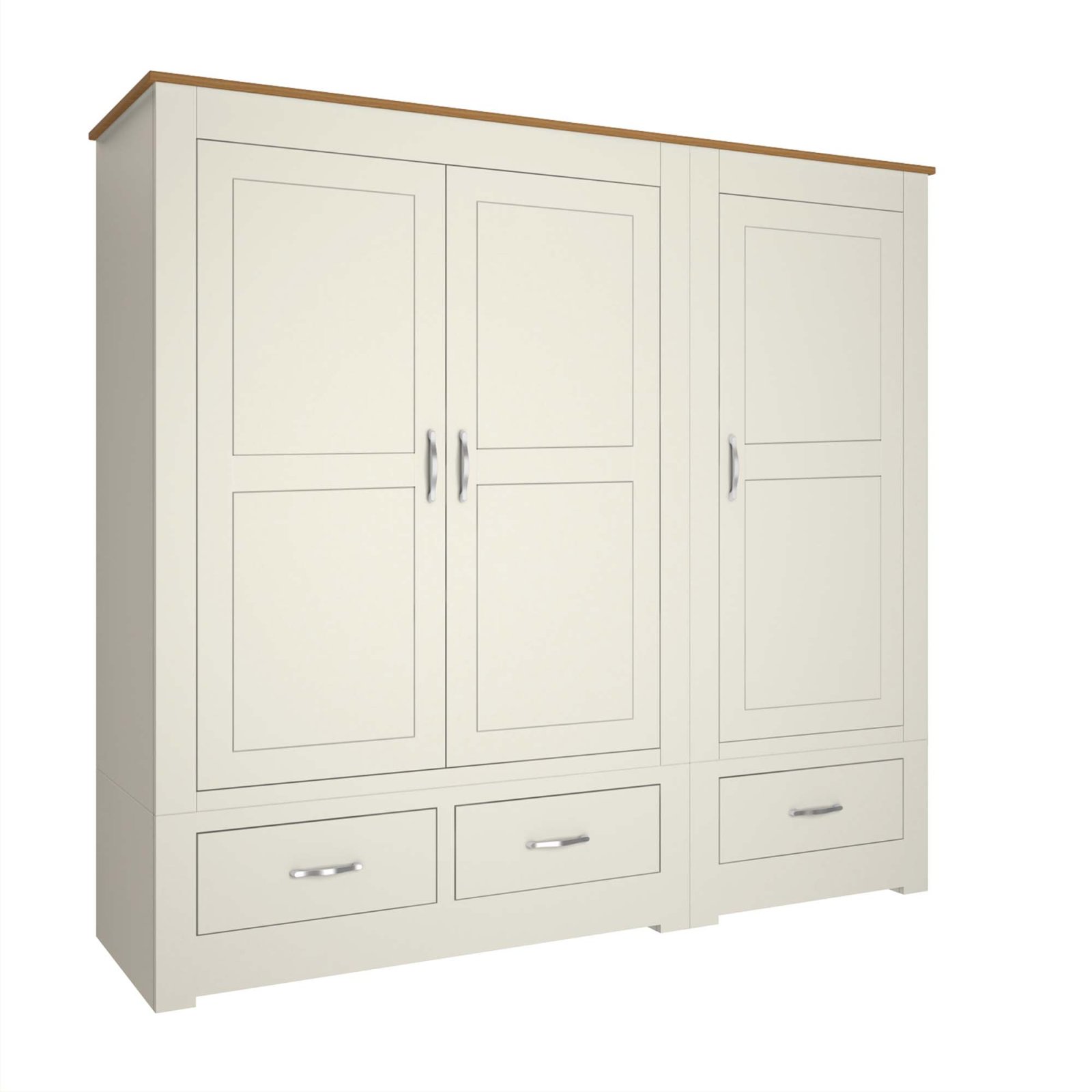3 Door Robe Stacker Portland Wide 3 Door Wardrobe With Drawers